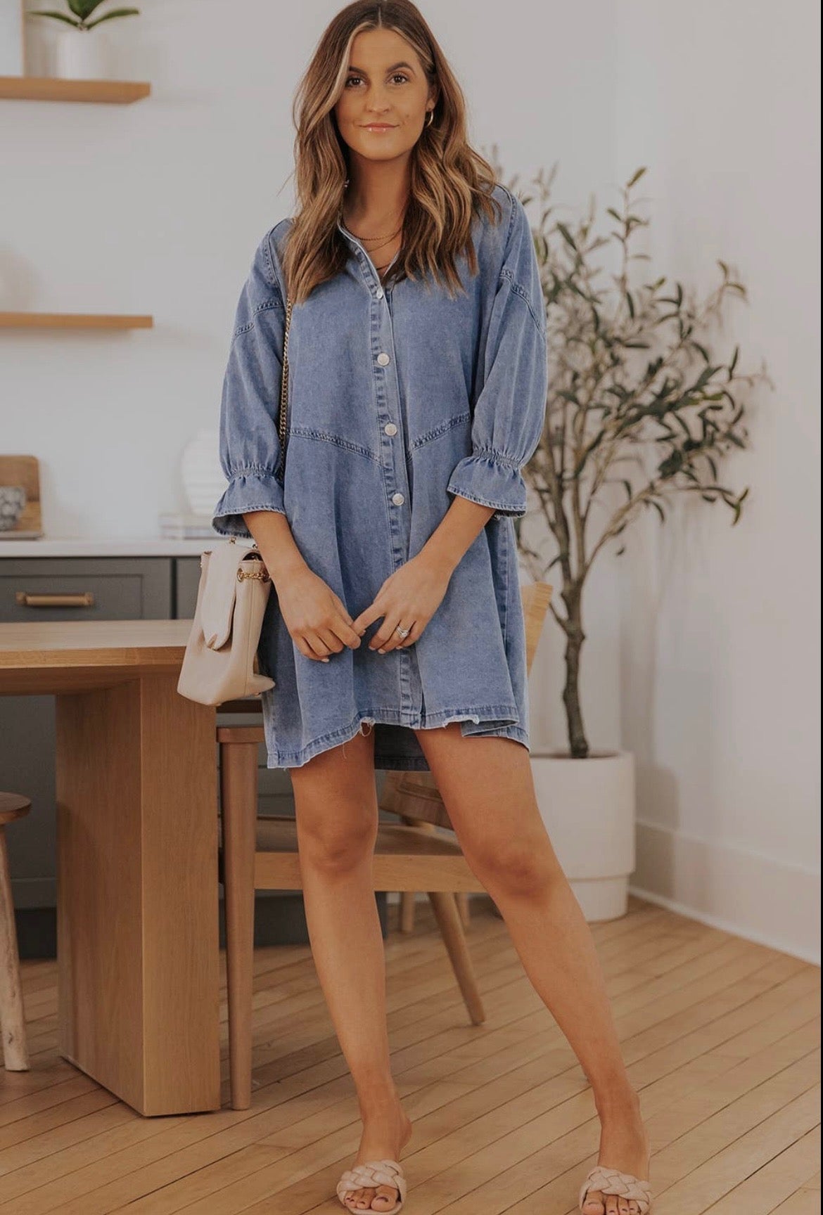 Emerson Button-Up Denim Dress