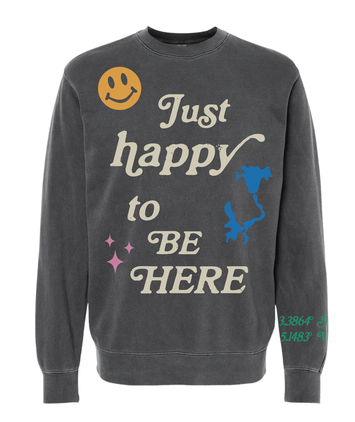 Just Happy To Be Here Crewneck